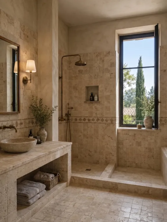 Pose de travertin et de pierre naturelle à Saint-Tropez par MDC Rénovation