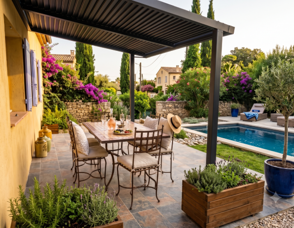 Rénovation extérieure et installation d'une pergola sur une villa à Saint-Tropez par MDC Rénovation