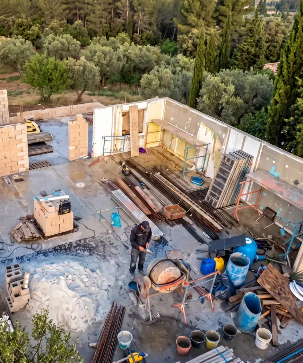 Chantier de gros œuvre mené par MDC Rénovation à Saint-Tropez