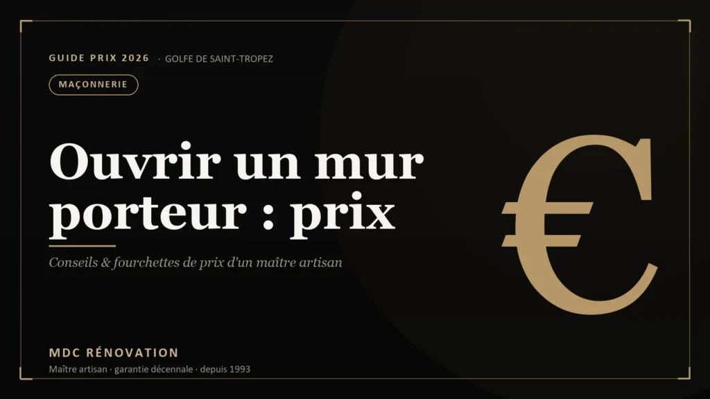 Ouvrir un mur porteur : prix & étapes à Saint-Tropez (2026)